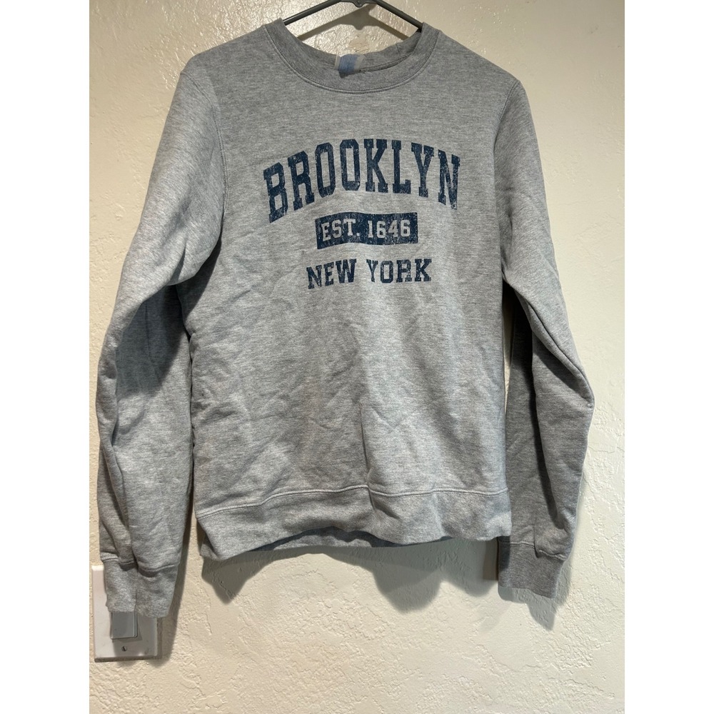 Port & Company Brooklyn New York Est 1646 Graphic Sweatshirt Heather Grey Small